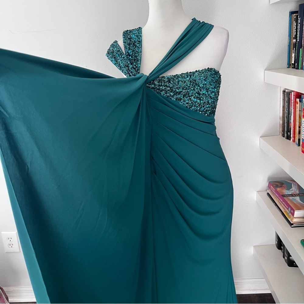 Badgley Mischka Teal Dress - Picture 6 of 16